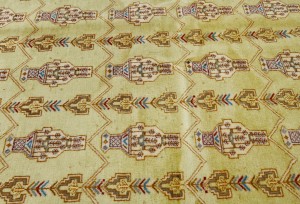 Beige Vintage Allover Tribal 7X9 Turkoman Persian Oriental Rug