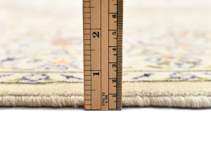 Vintage Cream Traditional 10X13 Kashan Persian Oriental Rug