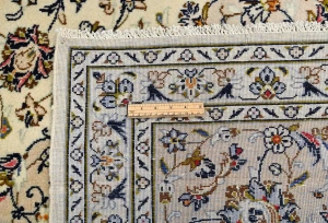 Vintage Cream Traditional 10X13 Kashan Persian Oriental Rug