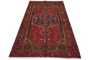 Vintage Geometric Red 3'6X6'3 Hamedan Persian Rug