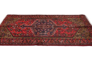 Vintage Geometric Red 3'6X6'3 Hamedan Persian Rug