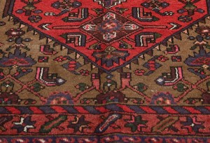 Vintage Geometric Red 3'6X6'3 Hamedan Persian Rug
