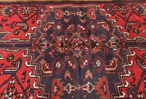 Vintage Geometric Red 3'6X6'3 Hamedan Persian Rug