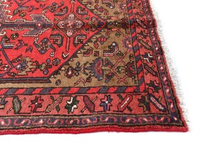 Vintage Geometric Red 3'6X6'3 Hamedan Persian Rug