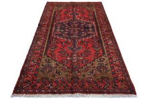 Vintage Geometric Red 3'6X6'3 Hamedan Persian Rug