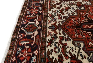 Bittersweet Red Vintage Traditional Geometric 8X11 Heriz Persian Oriental Rug
