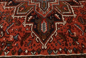Bittersweet Red Vintage Traditional Geometric 8X11 Heriz Persian Oriental Rug