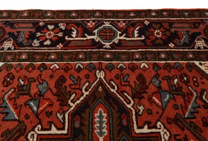 Bittersweet Red Vintage Traditional Geometric 8X11 Heriz Persian Oriental Rug