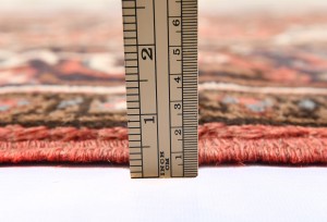 Bittersweet Red Vintage Traditional Geometric 8X11 Heriz Persian Oriental Rug