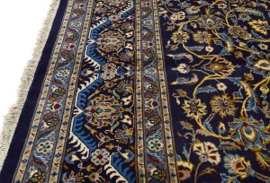 Vintage Dark Navy Traditional 10X13 Kashmar Persian Oriental Rug