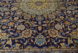 Vintage Dark Navy Traditional 10X13 Kashmar Persian Oriental Rug