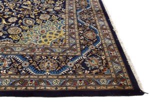 Vintage Dark Navy Traditional 10X13 Kashmar Persian Oriental Rug