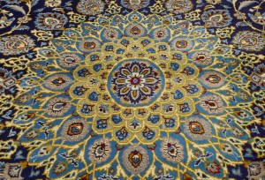 Vintage Dark Navy Traditional 10X13 Kashmar Persian Oriental Rug