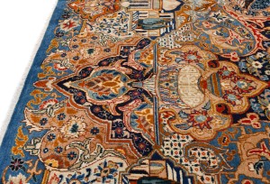 Vintage Pictorial Traditional 10X13 Kashmar Persian Rug