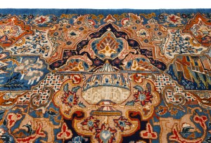 Vintage Pictorial Traditional 10X13 Kashmar Persian Rug