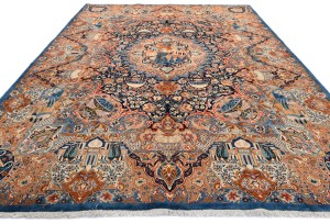 Vintage Pictorial Traditional 10X13 Kashmar Persian Rug