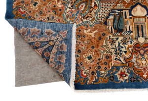 Vintage Pictorial Traditional 10X13 Kashmar Persian Rug