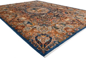 Vintage Pictorial Traditional 10X13 Kashmar Persian Rug