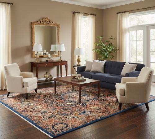 Vintage Pictorial Traditional 10X13 Kashmar Persian Rug