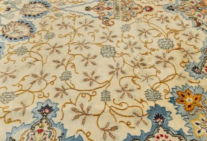 Semi Antique Beige Traditional 9X13 Kashan Persian Oriental Rug