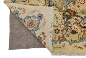 Semi Antique Beige Traditional 9X13 Kashan Persian Oriental Rug