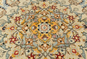 Semi Antique Beige Traditional 9X13 Kashan Persian Oriental Rug