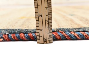 Vintage Beige Brown Tribal 5'6X8'7 Gabbeh Persian Rug