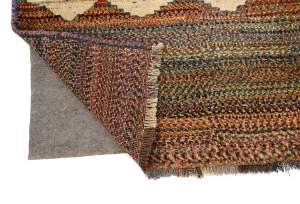 Vintage Beige Brown Tribal 5'6X8'7 Gabbeh Persian Rug