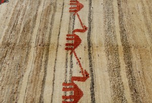 Vintage Beige Brown Tribal 5'6X8'7 Gabbeh Persian Rug