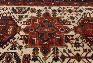 Vintage Cream Tribal 3X15 Karajeh Persian Runner Rug