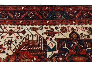 Vintage Cream Tribal 3X15 Karajeh Persian Runner Rug