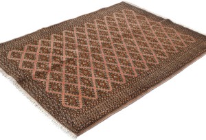 Vintage Geometric Tribal 3'6X4'8 Turkoman Persian Rug