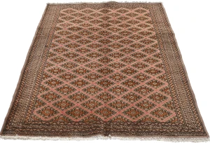 Vintage Geometric Tribal 3'6X4'8 Turkoman Persian Rug