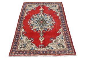 Semi Antique Red Traditional 3X5 Tabriz Persian Rug