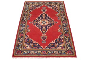 Vintage Red Traditional 2'8X4'3 Kashan Persian Rug