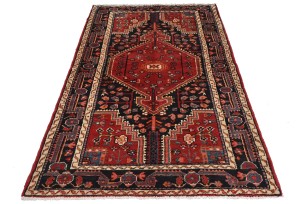Vintage Red Tribal 3'7X6 Hamedan Persian Oriental Rug