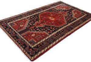 Vintage Red Tribal 3'7X6 Hamedan Persian Oriental Rug
