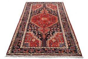 Vintage Red Tribal 3'7X6 Hamedan Persian Oriental Rug