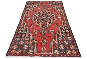 Vintage Charcoal Tribal 3X6 Hamedan Persian Rug