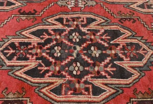 Vintage Charcoal Tribal 3X6 Hamedan Persian Rug