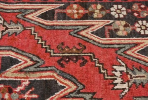 Vintage Charcoal Tribal 3X6 Hamedan Persian Rug