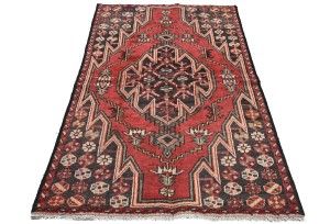Vintage Charcoal Tribal 3X6 Hamedan Persian Rug