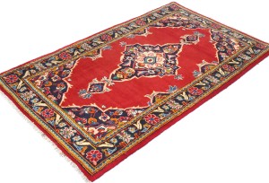 Vintage Red Traditional 2'7X4'5 Kashan Persian Rug