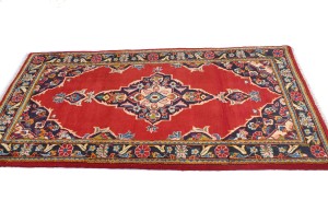 Vintage Red Traditional 2'7X4'5 Kashan Persian Rug