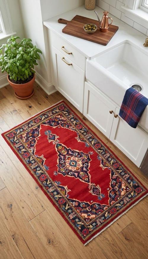 Vintage Red Traditional 2'7X4'5 Kashan Persian Rug
