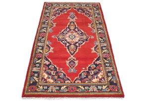 Vintage Red Traditional 2'7X4'5 Kashan Persian Rug