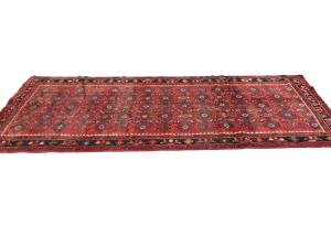 Vintage Red Tribal 4X9 Hamedan Persian Runner Rug