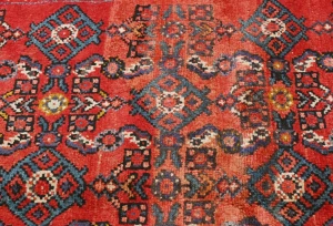 Vintage Red Tribal 4X9 Hamedan Persian Runner Rug