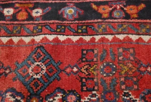 Vintage Red Tribal 4X9 Hamedan Persian Runner Rug