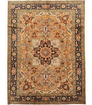 Golden Beige Vintage Floral Traditional 8X11 Heriz Persian Oriental Rug